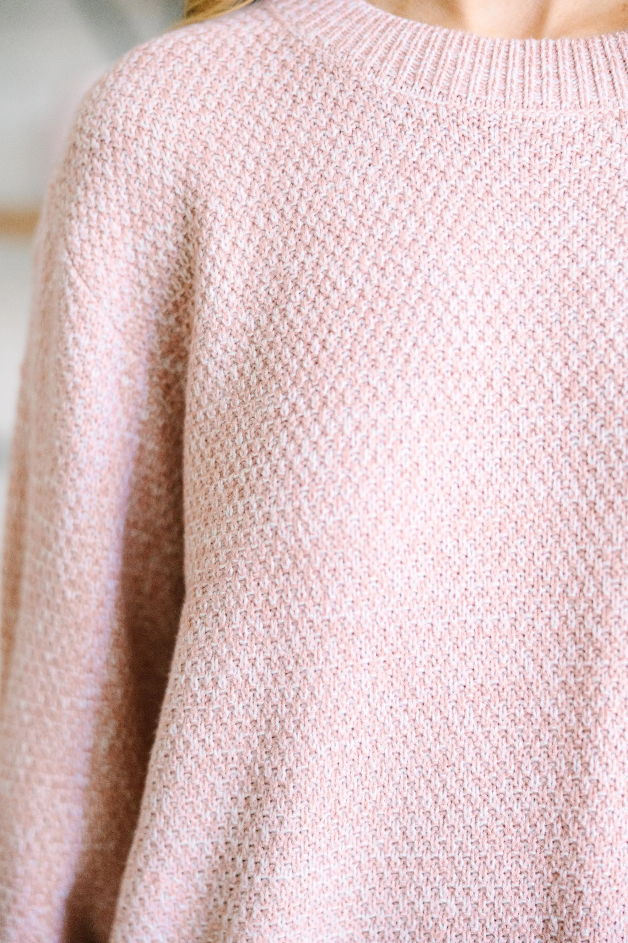 The Slouchy Mauve Pink Bubble Sleeve Sweater