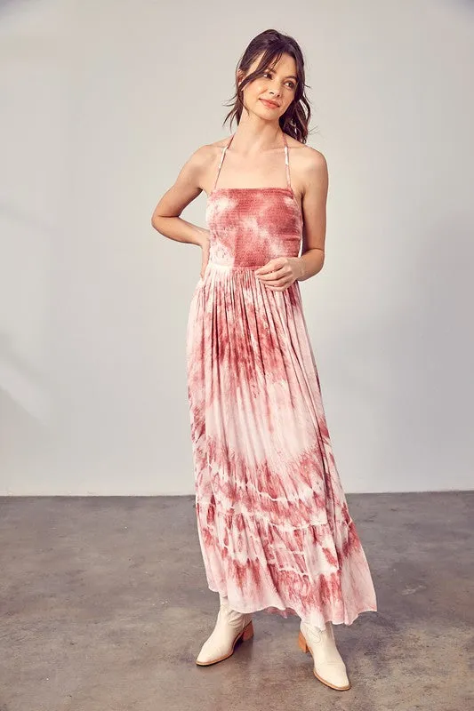 Tinker Tie Dye Maxi Dress - Mauve