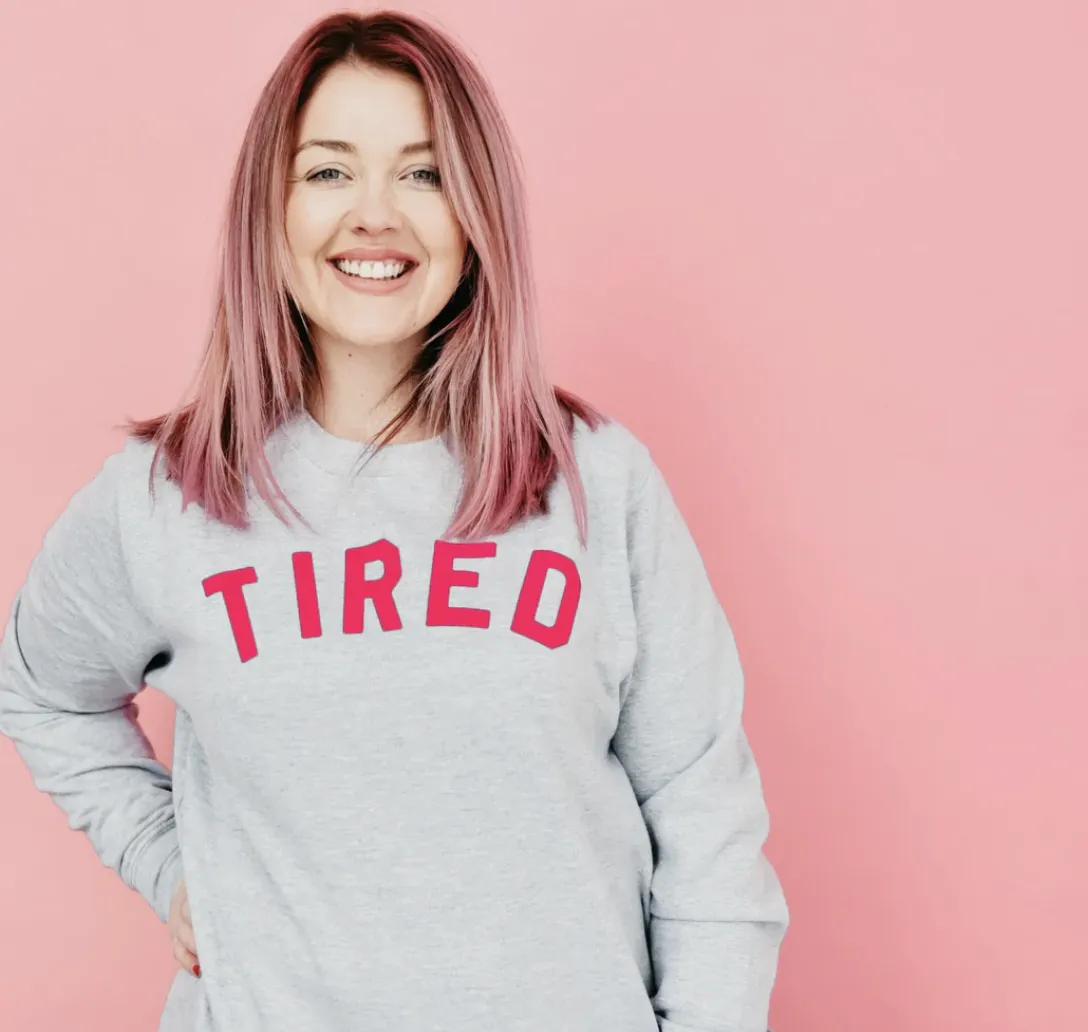 Tired Jumper | Grey & Pink