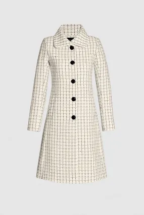 Tweed Baby Alpaca Empire Waist A-line Coat