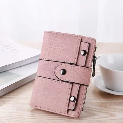 USA Women Wallet Leather Zip Coin Purse Clutch Handbag Small Mini Card Holder Short Purse Coin ID Credit Card PU Handbag