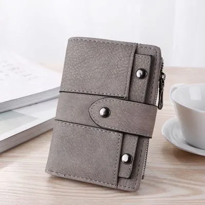 USA Women Wallet Leather Zip Coin Purse Clutch Handbag Small Mini Card Holder Short Purse Coin ID Credit Card PU Handbag