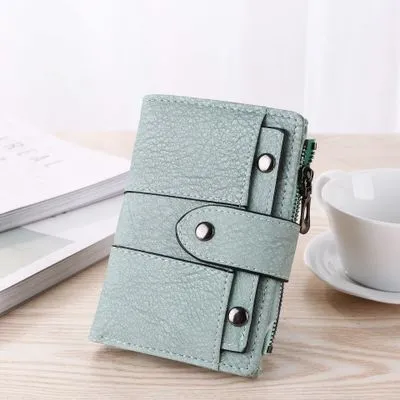 USA Women Wallet Leather Zip Coin Purse Clutch Handbag Small Mini Card Holder Short Purse Coin ID Credit Card PU Handbag