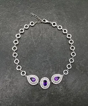 【USA輸入】ヴィンテージ アメジスト パープル ビジュー ブレスレット/Vintage Amethyst Purple Bijou Bracelet