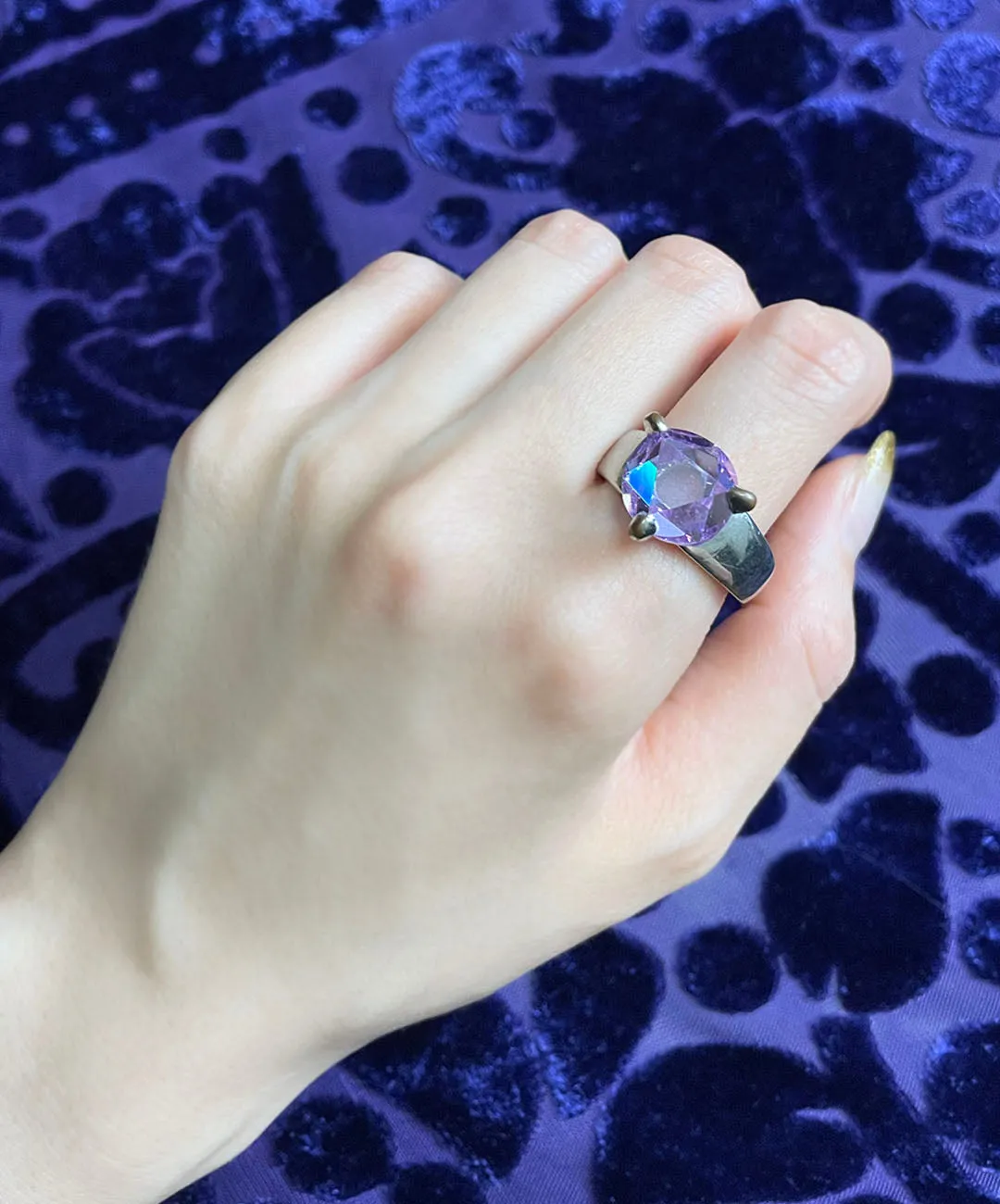 【USA輸入】ヴィンテージ パープル ビジュー リング/Vintage Purple Bijou Ring