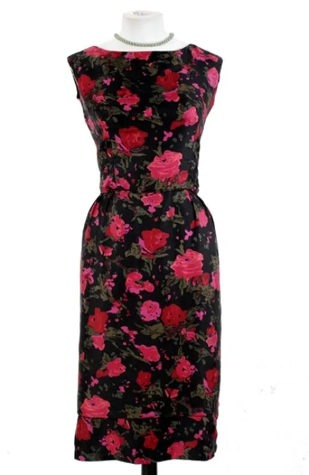 Vintage Rose print Dress with two tier skirt