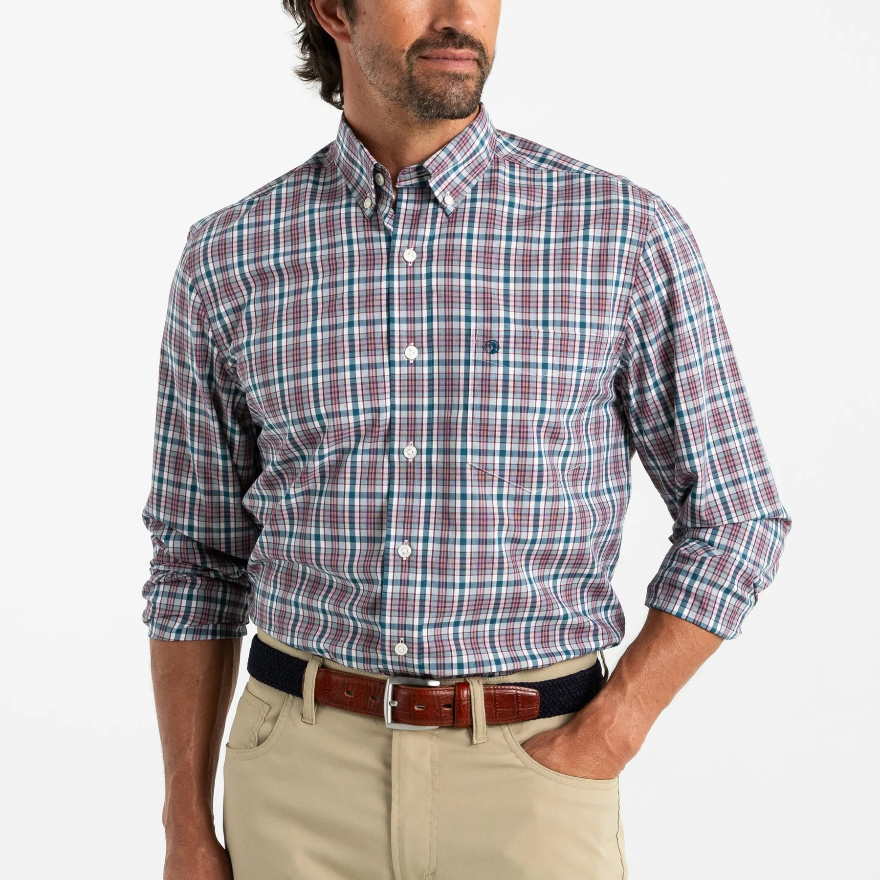 Wallace Plaid Performance Poplin Sport Shirt