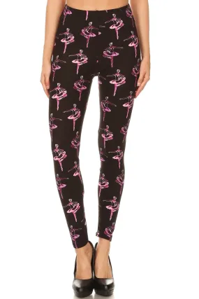 Women's Regular Ballerina Dance Music Ballet Pattern Printed Leggings