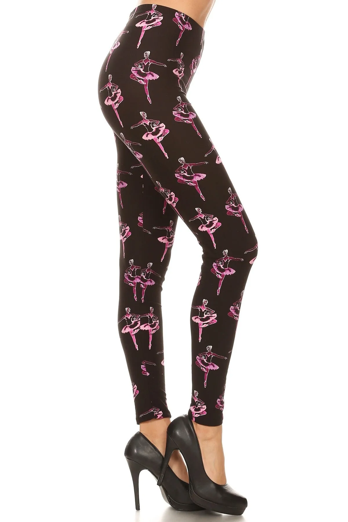 Women's Regular Ballerina Dance Music Ballet Pattern Printed Leggings