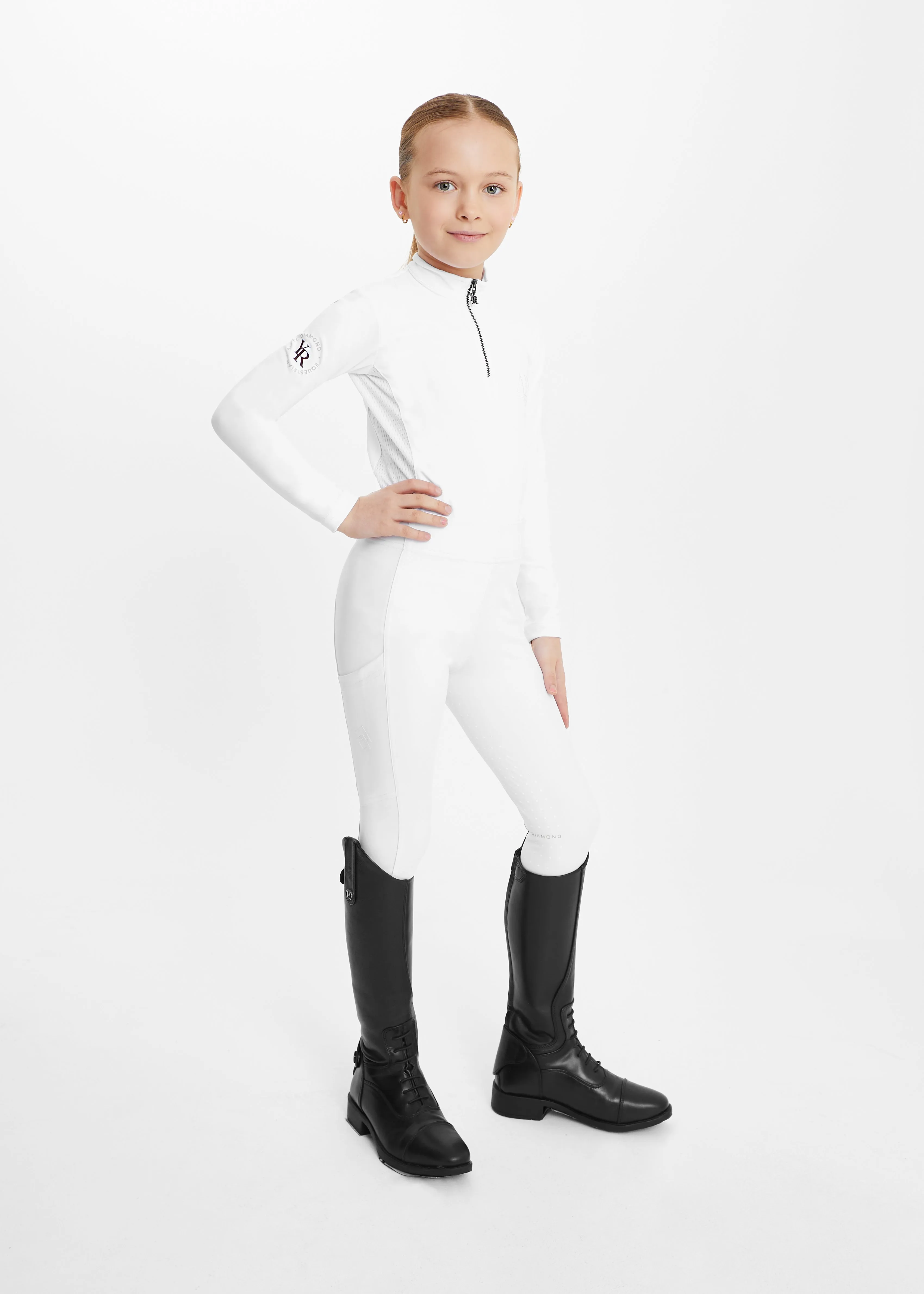 YR White Full Seat Riding Leggings